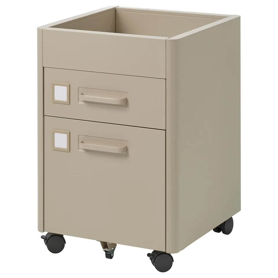 IDÅSEN Drawer unit on castors, beige, 42x61 cm