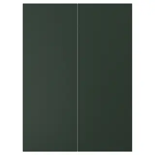 HAVSTORP 2-p door f corner base cabinet set, deep green, Width 25.7 x Height 69.7 cm