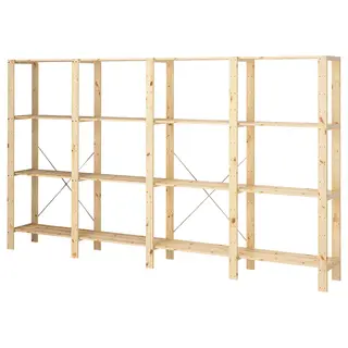 HEJNE 4 sections/shelves, softwood, 307x31x171 cm