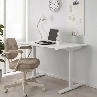 ALEFJÄLL/BOLLSIDAN set: desk sit/stand + office chair