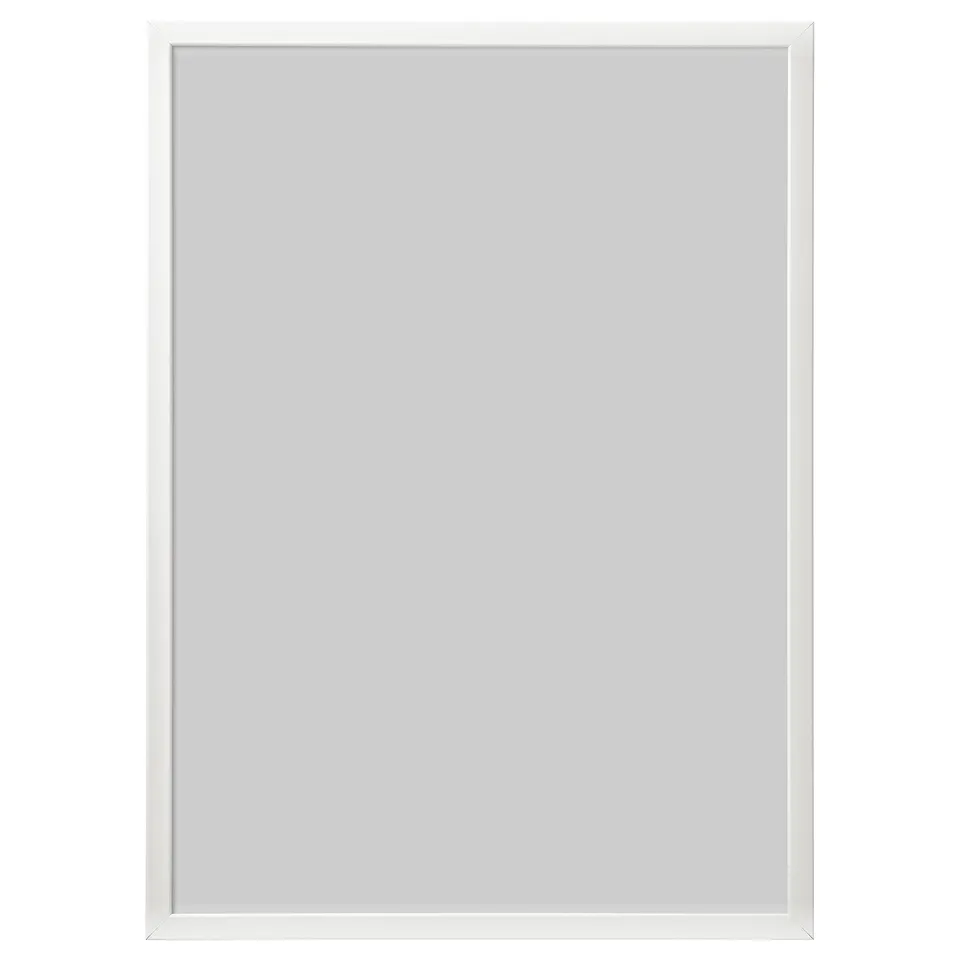 FISKBO white picture frame, simple design, rectangular shape, fits various sizes.