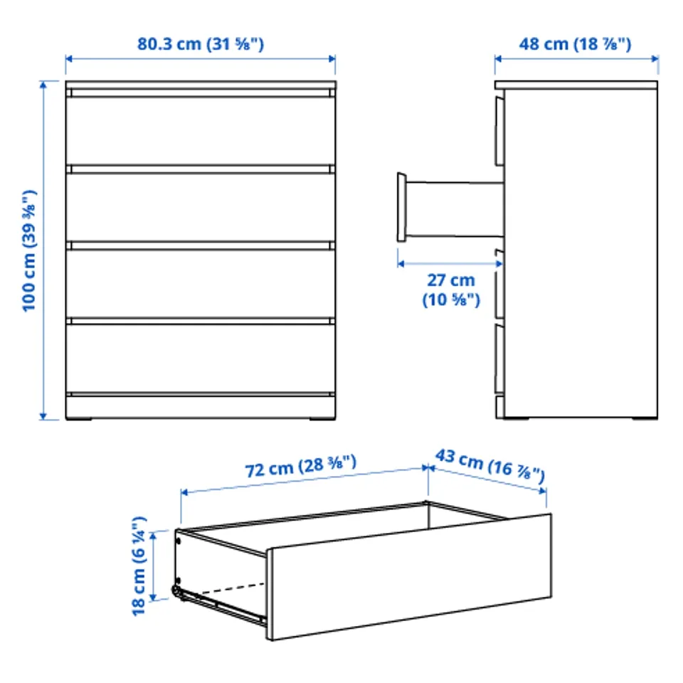 part: MALM chest of 4 drawers