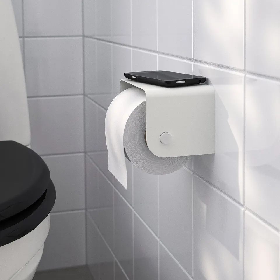 ENUDDEN Toilet roll holder, white, 9x13x8 cm