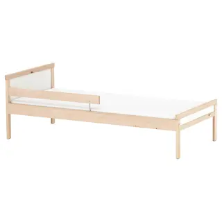 SNIGLAR bed frame and guard rail, birch, 70x160 cm