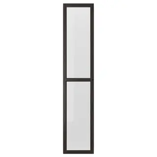 OXBERG glass door, dark brown oak effect, Width 39.5 x Height 192.4 cm