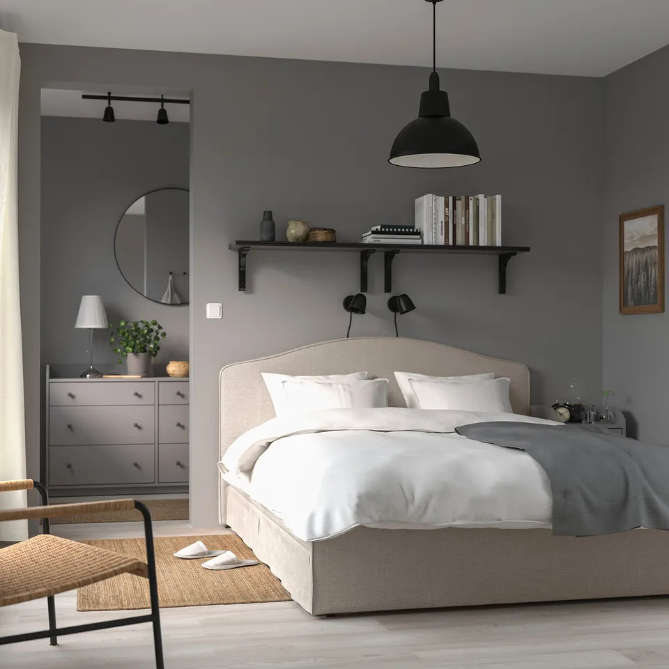 part: RAMNEFJÄLL upholstered bed frame