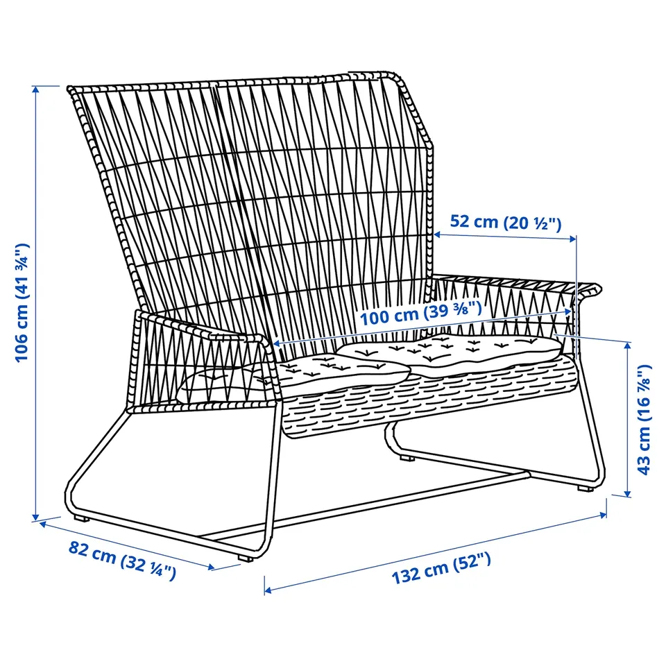 Illustration with measurements for the product: TALLSKÄR.