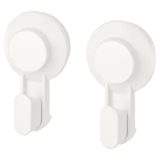 TISKEN hook with suction cup, white, Length 10 x Width 6 x Height 4 cm