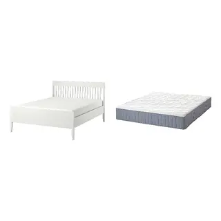 IDANÄS/VÅGSTRANDA Bed with 28cm thick mattress, pocket sprung, foam,7 comfort zones, extra firm