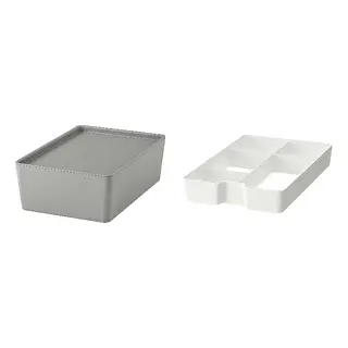 KUGGIS set: box with lid + insert with 5 compartments
