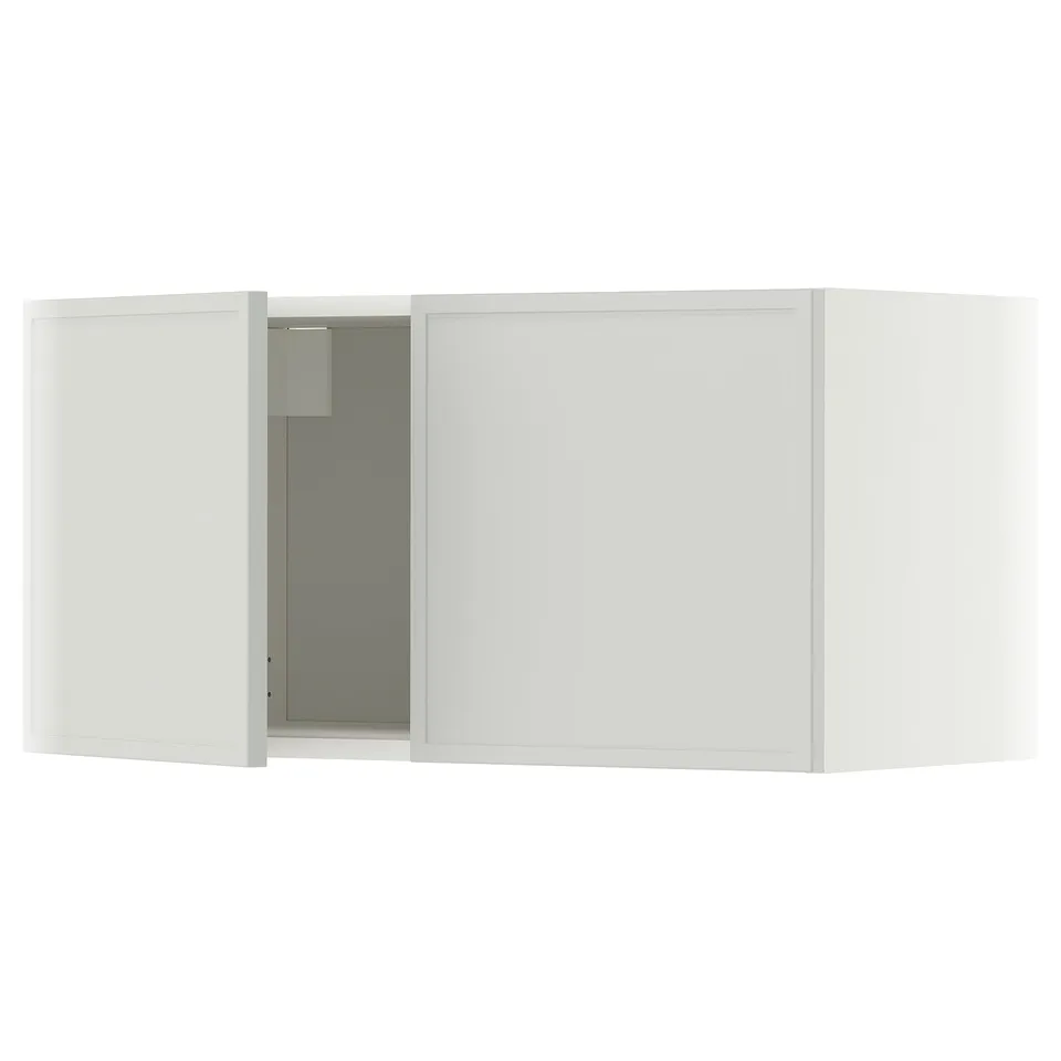 METOD Wall cabinet with 2 doors, white/Aspudden light grey, 80x37x40 cm