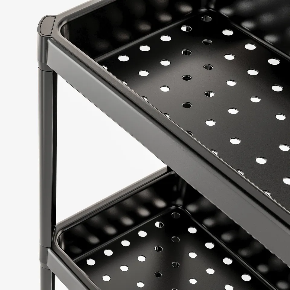 VESKEN Shelf unit, black, 37x23x101 cm
