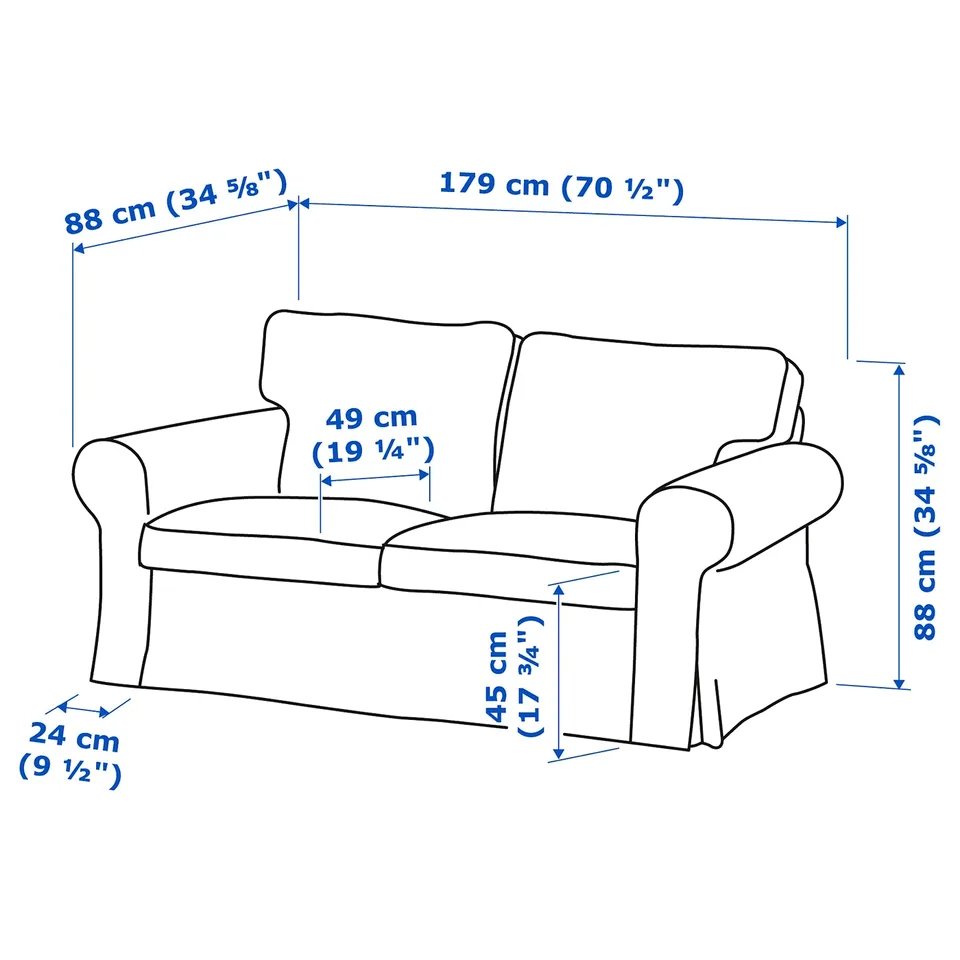 EKTORP 2-seat sofa, Kilanda grey-brown