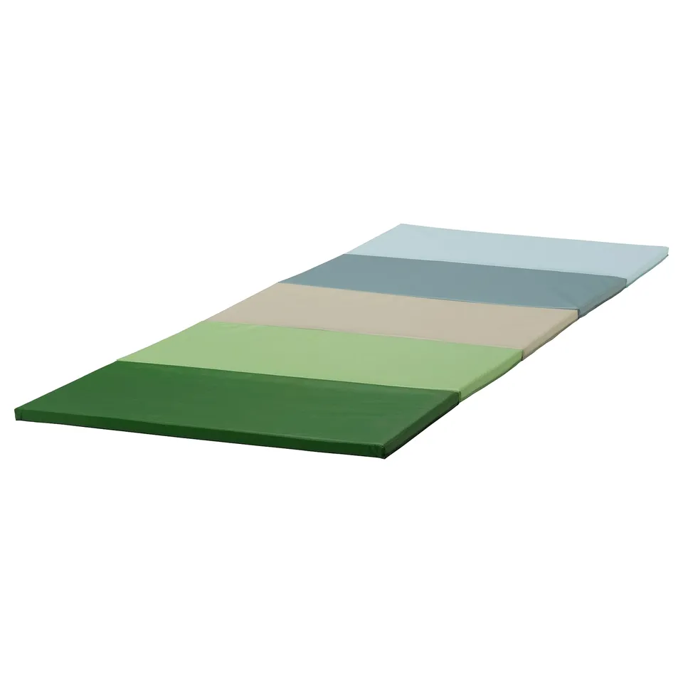 PLUFSIG Folding gym mat, blue/green, 78x185 cm