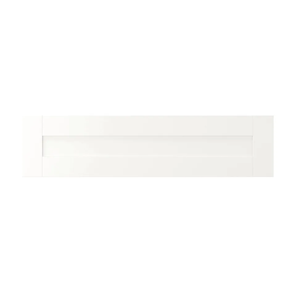 SANNIDAL drawer front, white, fibreboard, rectangular, minimalist design.