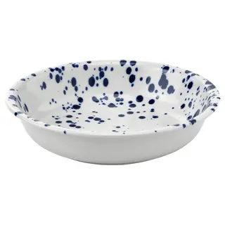 SILVERSIDA deep plate, patterned/blue, 19 cm