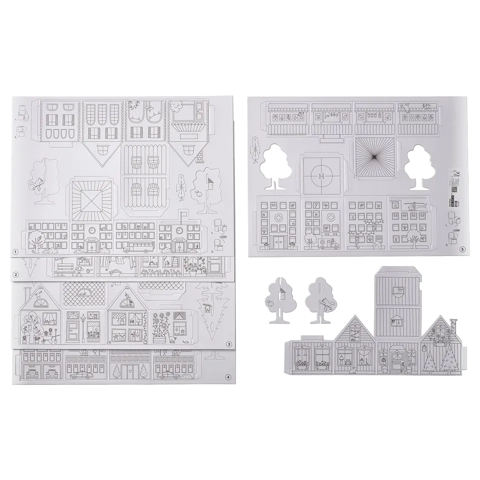 MÅLA 10-pc cardboard town template set