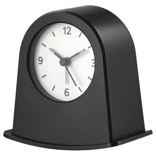 KÄRRSÅNGARE alarm clock, black, 11x7x11 cm