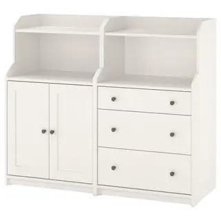 HAUGA storage combination, white, 139x46x116 cm