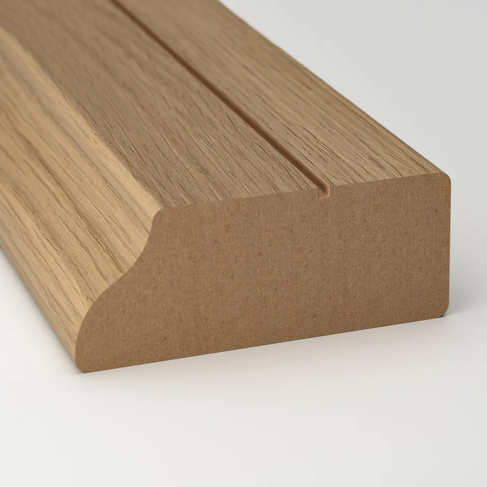 Light wooden moulding, smooth surface, crafted from oak veneer.