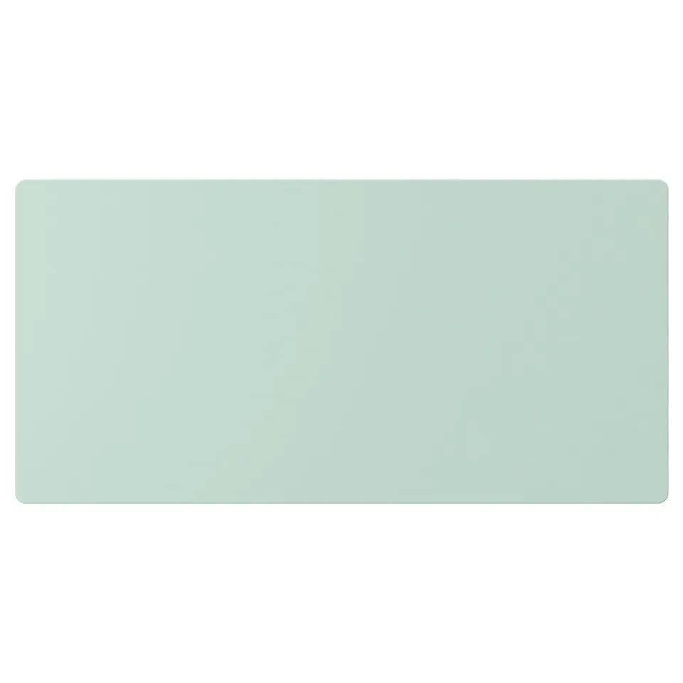 Green rectangular flat surface, likely a drawer front, smooth and plain.