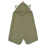 GULDVÄVARE baby towel with hood, green, 60x125 cm