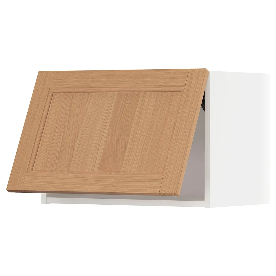 A METOD kitchen cabinet with natural oak finish. It has a rectangular shape and simple design, highlighting wooden texture.