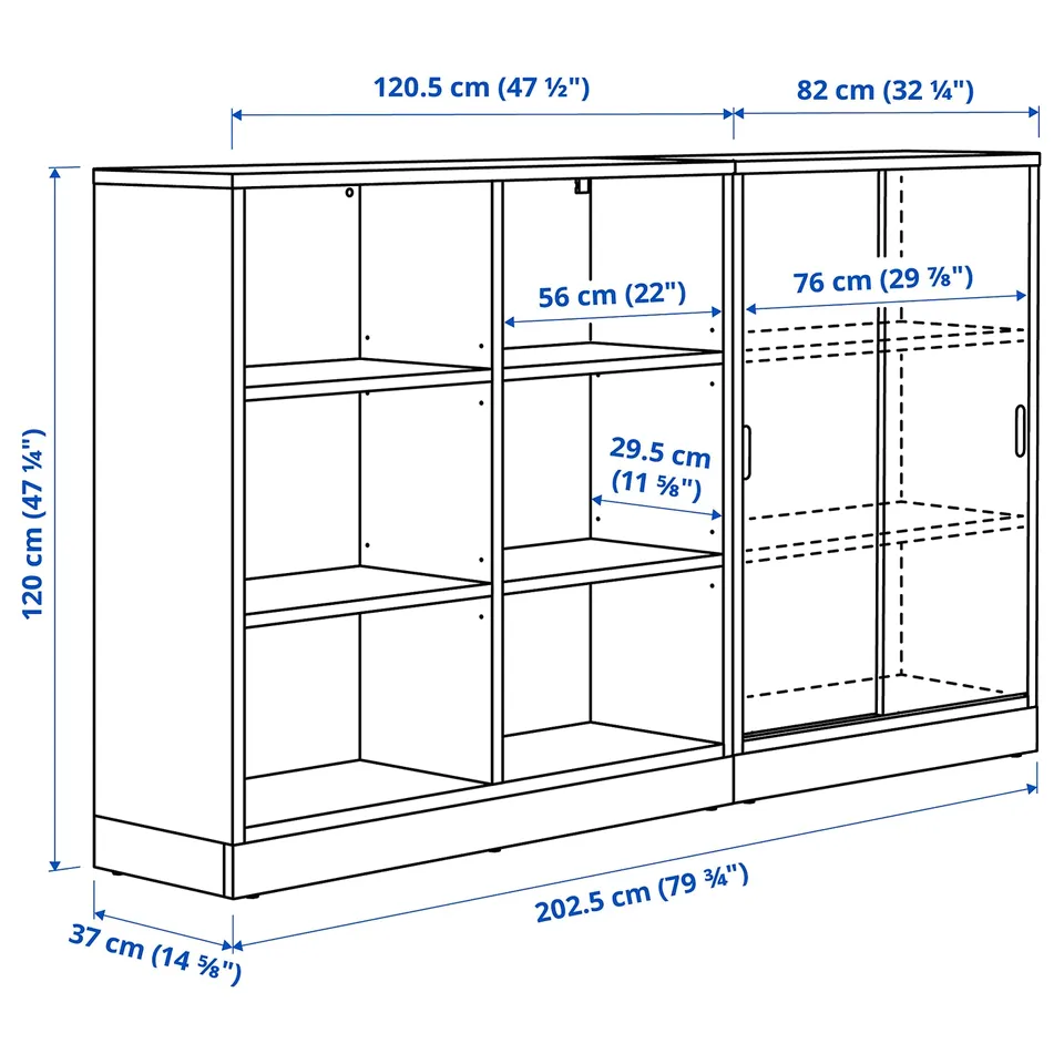 Illustration with measurements for the product: TONSTAD.
