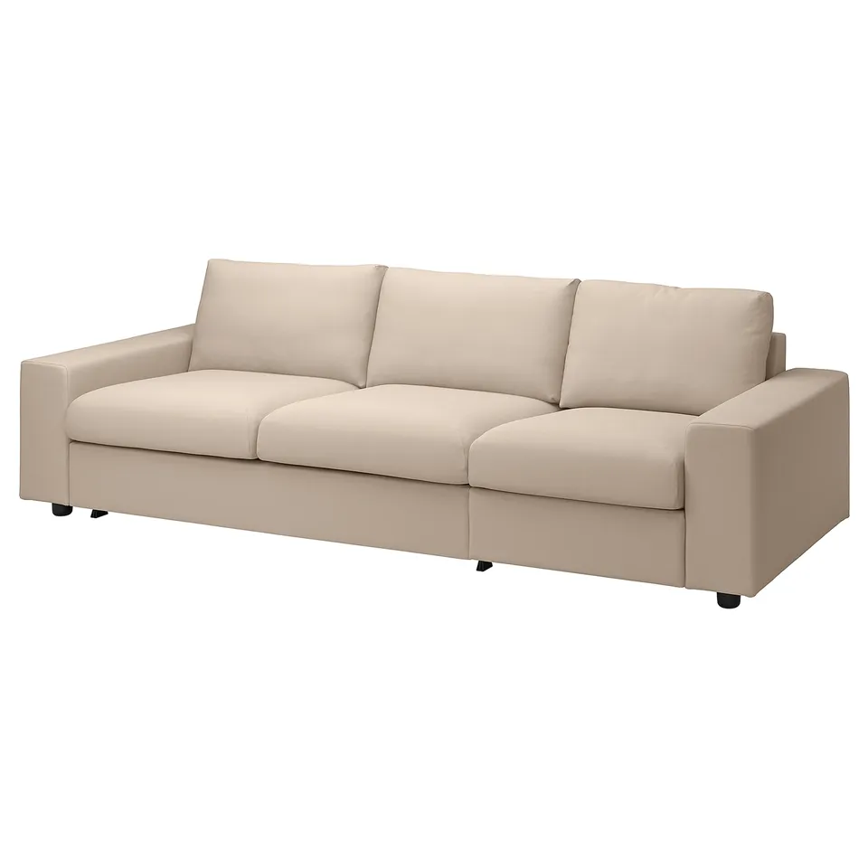A beige VIMLE sofa with a modern design, smooth lines, and plush cushions.