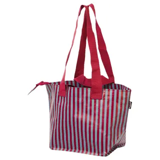 GÖRSNYGG carrier bag, red blue/patterned, 22x15x22 cm/7 l