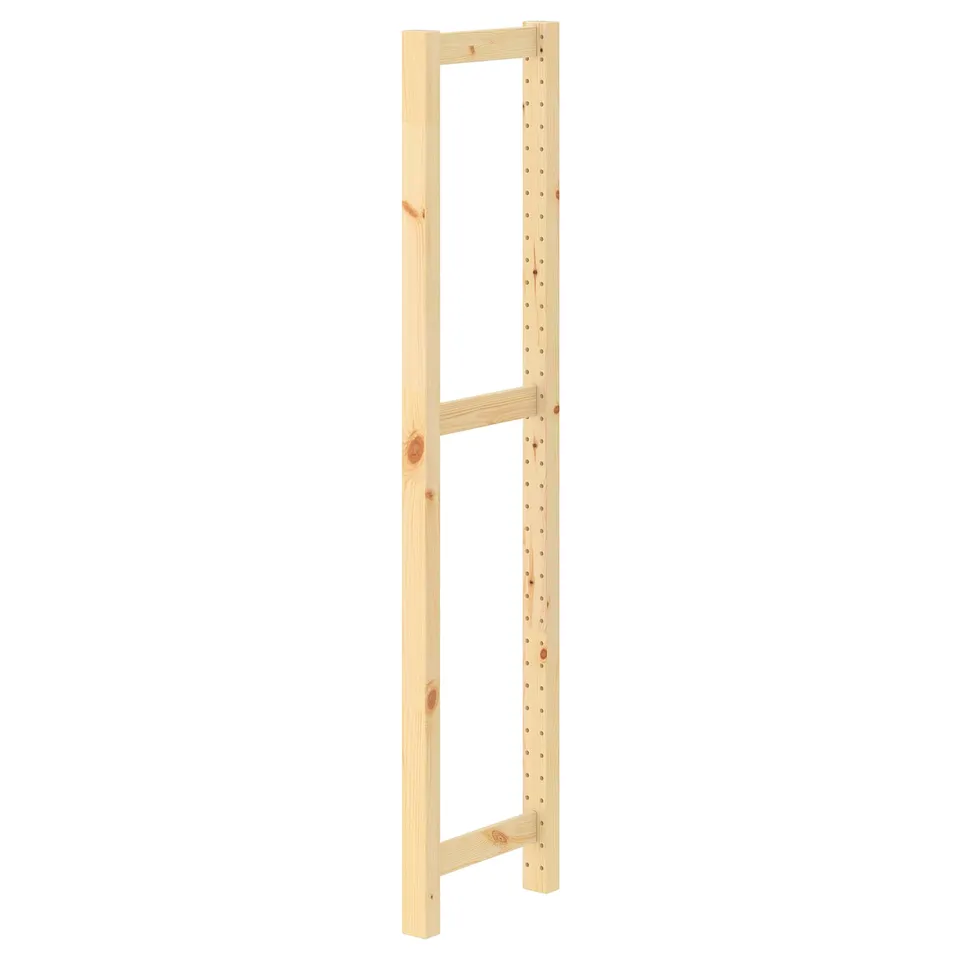 IVAR wooden shelf unit, natural, rectangular, simple design.