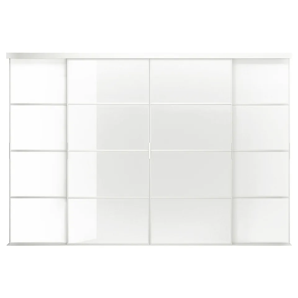 A white SKYTTA sliding door with a minimalist design.