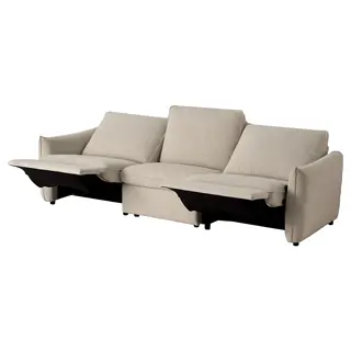 SAXVALLEN 3-seat sofa w 2 electric recliners, Axvall beige/white, Width 285 x Depth 96 x Height 96 cm