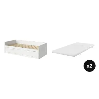BRIMNES/ÅNNFJÄLLET Bed with 8cm thick mattress, coir, foam, super firm