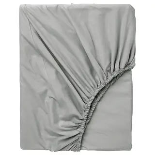 DVALA fitted sheet, grey, 90x200 cm