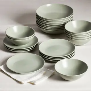 FÄRGKLAR set: bowl x2 + deep plate x2 + side plate x2