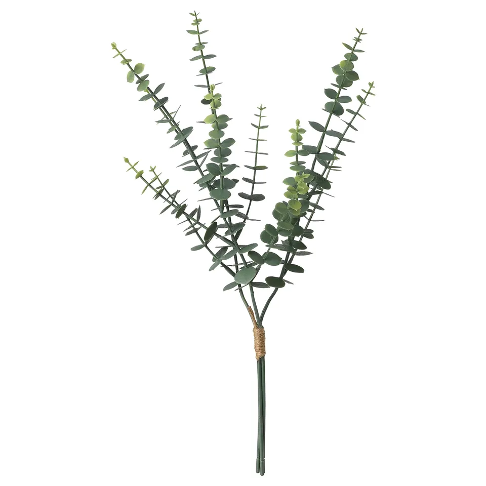 Artificial green bouquet with recycled plastic, natural jute, quality steel stem.
