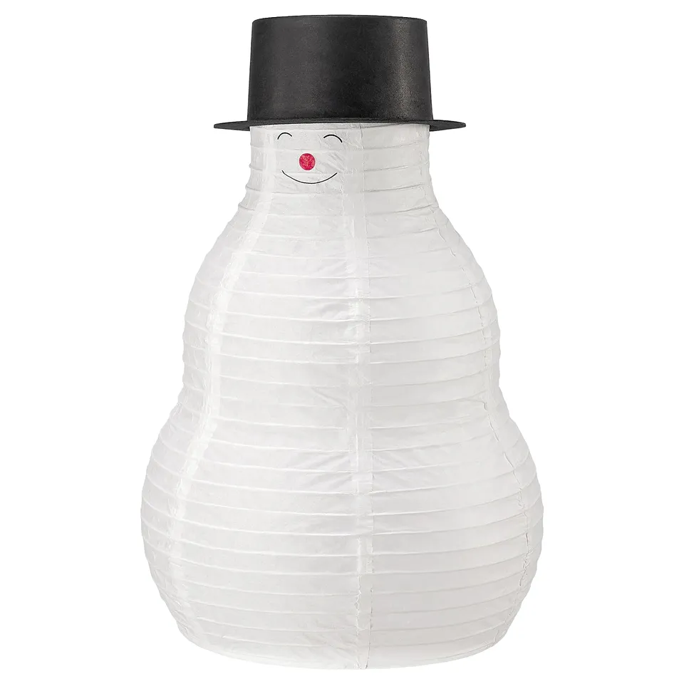 STRÅLA LED table decoration, battery-operated/snowman white