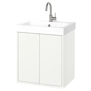 HAVBÄCK / ORRSJÖN wash-stnd w drs/deep wash-basin/tap, white, Width 62.4 x Depth 49.4 x Height 72.0 cm