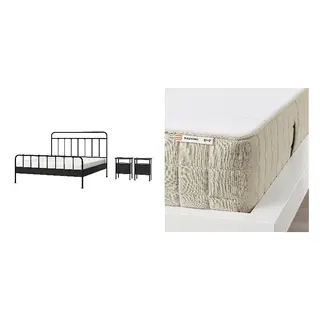 STJÄRNÖ/MAUSUND Bed with 20cm thick mattress, latex, natural materials,5 comfort zones, medium firm