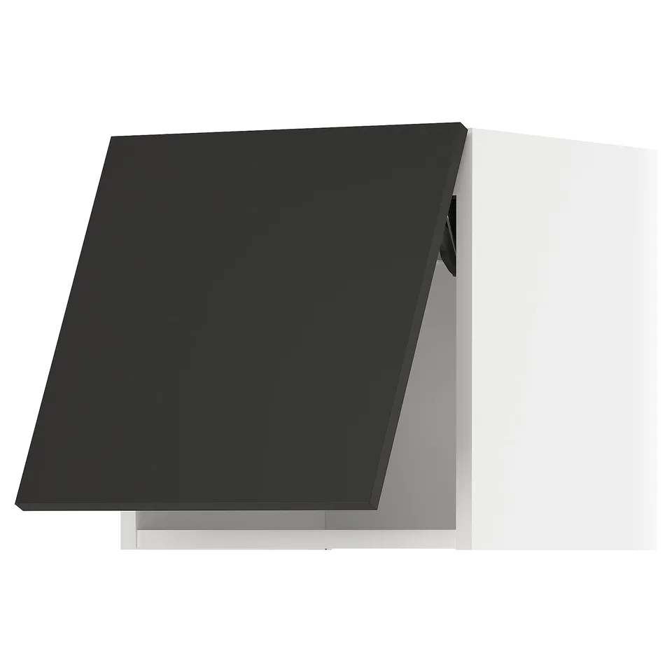 Black flat-front kitchen cabinet