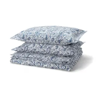 RODGERSIA duvet cover and 2 pillowcases, blue/white, 240x220/50x80 cm
