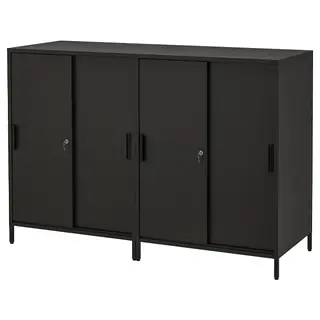 TROTTEN cabinet with sliding doors, anthracite, 160x110 cm