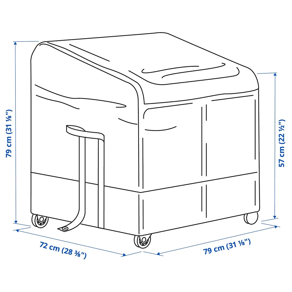 Illustration with measurements for the product: VÄTTERSÖ.