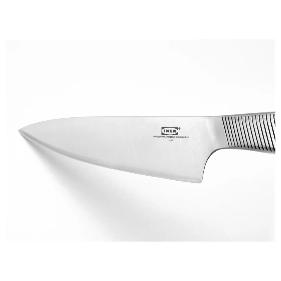 IKEA 365+ stainless steel knife with a sharp, sturdy blade and textured handle for secure grip.
