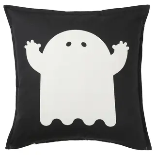 KUSTFYR cushion cover, mixed patterns white/black, Length 50 x Width 50 cm
