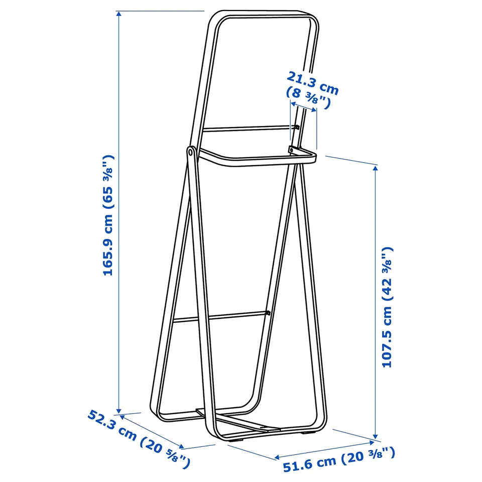 Illustration with measurements for the product: IKORNNES.