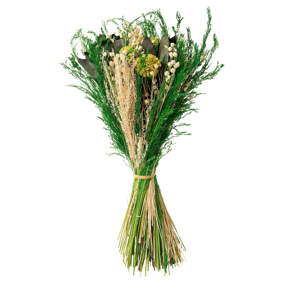MÄVINN: white & green dried plant bouquet. Natural, rustic, pole-like shape, ikea design.