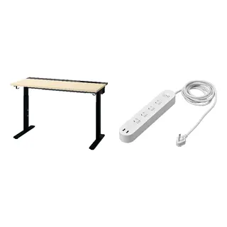 KOPPLA/MITTZON set: desk + 4-way socket with 2 USB ports