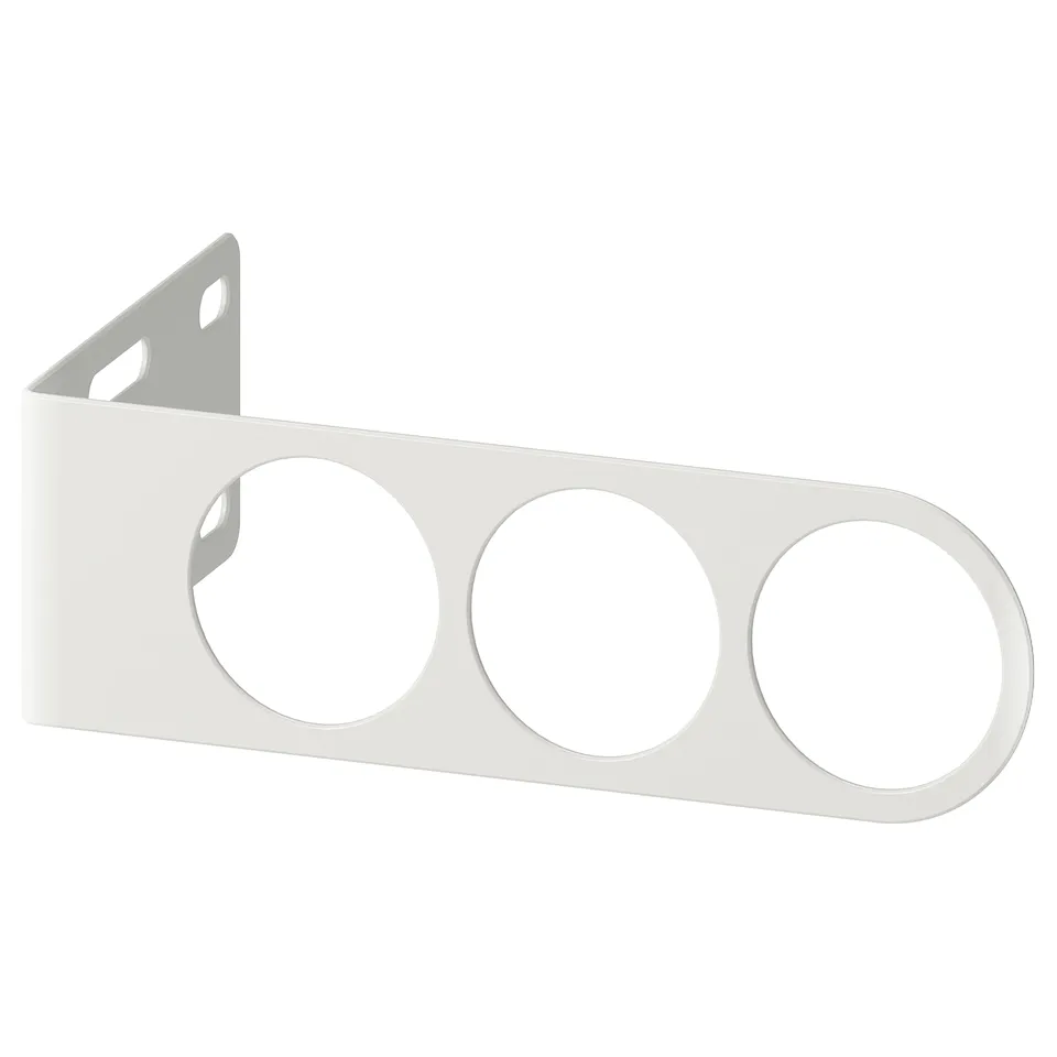 A KOMPLEMENT white valet hanger, with three circular hooks, ideal for airing clothes.